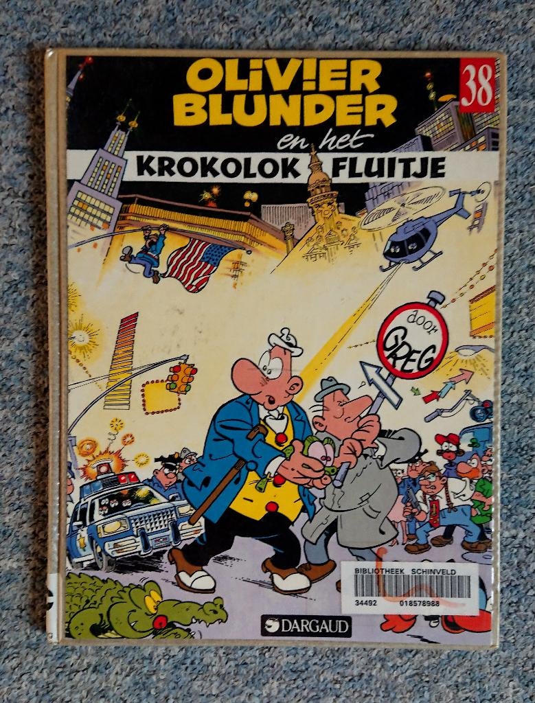 Stripboek Olivier Blunder en het krokolok fluitje deel 38 HC, Boeken, Stripboeken, Eén stripboek, Ophalen, Gelezen