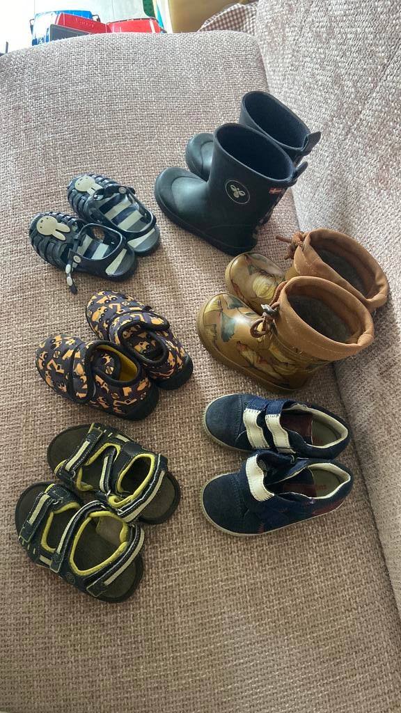 Set van 6 paar kinderschoenen baby peuter maat 23-24, Gebruikt, Laarsjes, Ophalen of Verzenden, Jongetje