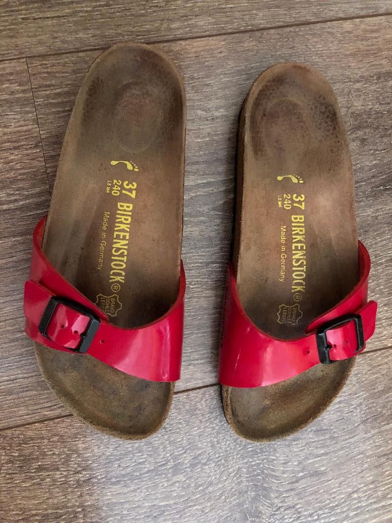 BIRKENSTOCK, Madrid, 37 smal, Kleding | Dames, Schoenen, Gedragen, Rood, Birkenstock, Sandalen of Muiltjes