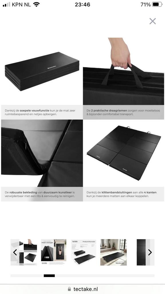 Tectake turnmatten 3 stuks, Sport en Fitness, Ophalen, Zo goed als nieuw, Fitnessmat