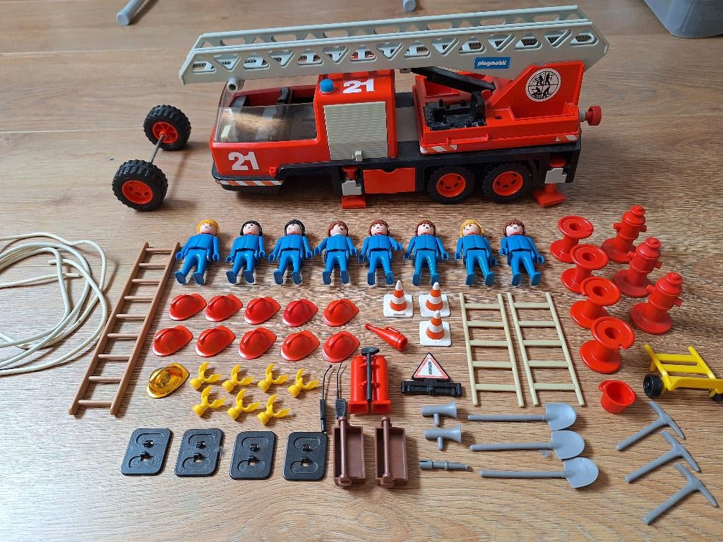 Playmobil Brandweer Ladderwagen 3525, Ophalen of Verzenden, Gebruikt, Complete set