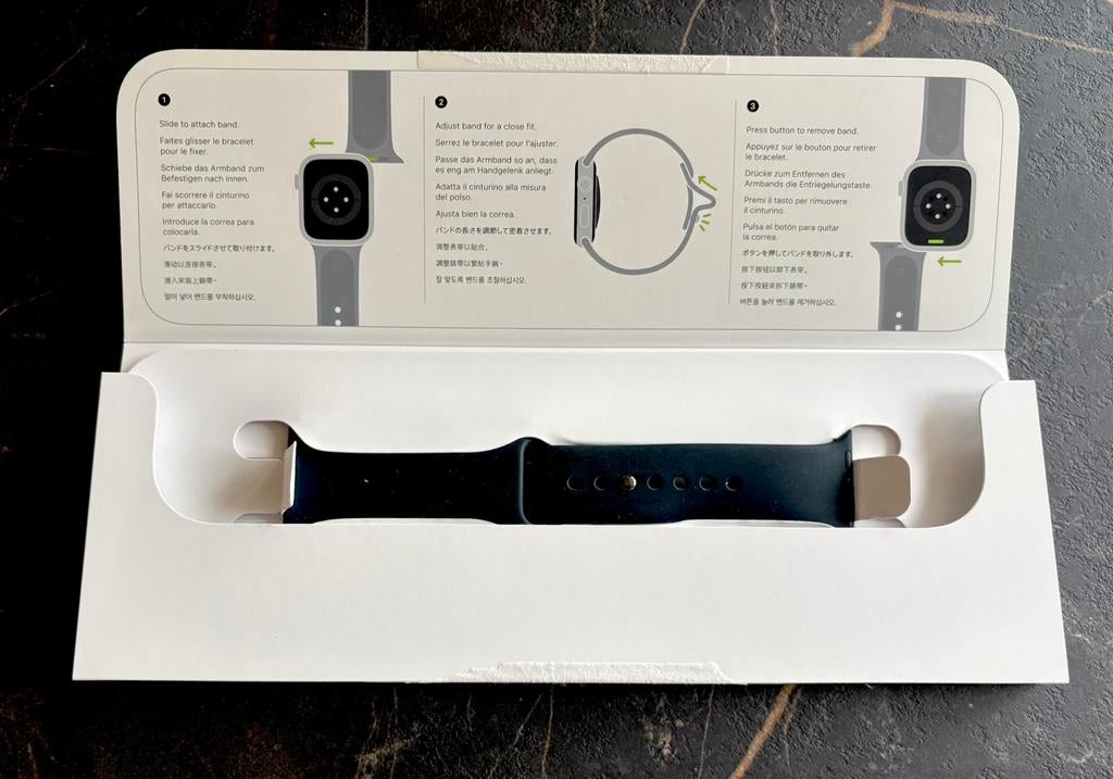 Apple Watch bandje, zwart, origineel Apple, Sieraden, Tassen en Uiterlijk, Smartwatches, Zwart, IOS, Nieuw, Ophalen of Verzenden