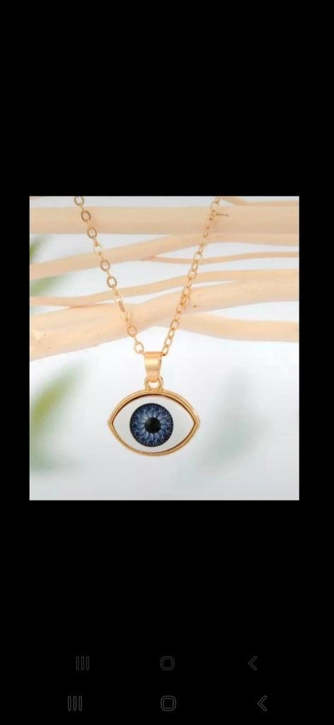 Nieuwe set: Ketting en Ring met Boze Oog, Sieraden, Tassen en Uiterlijk, Kettingen, Nieuw, Overige materialen, Goud, Met hanger