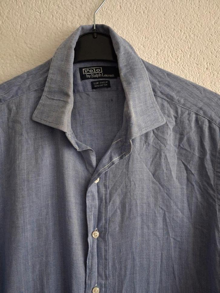 Polo Ralph Lauren Slim Fit overhemd - Blauw Maat XL, Kleding | Heren, Overhemden, Zo goed als nieuw, Overige halswijdtes, Blauw
