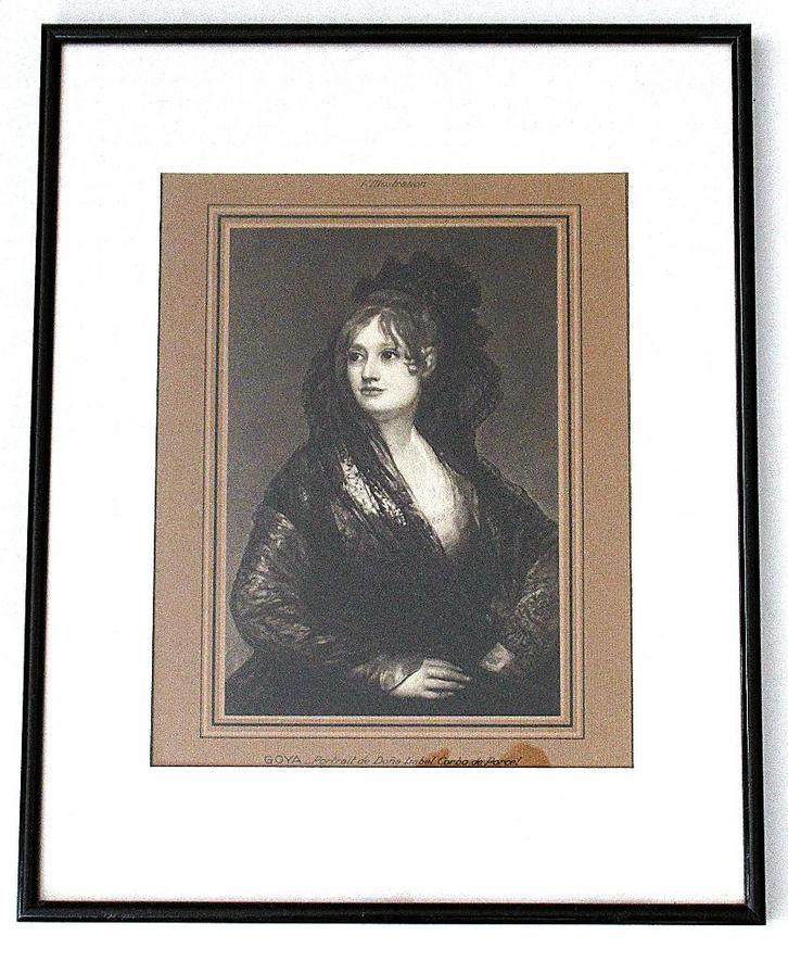 Antieke Litho ‘Dona Isabel Corbo De Porcel’ GOYA London 1928, Antiek en Kunst, Kunst | Litho's en Zeefdrukken, Ophalen of Verzenden
