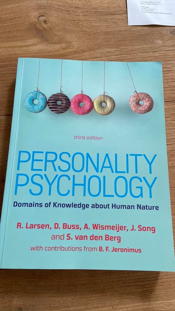 Personality psychology (UvA), Boeken, Studieboeken en Cursussen, Ophalen of Verzenden, Alpha, Zo goed als nieuw, WO