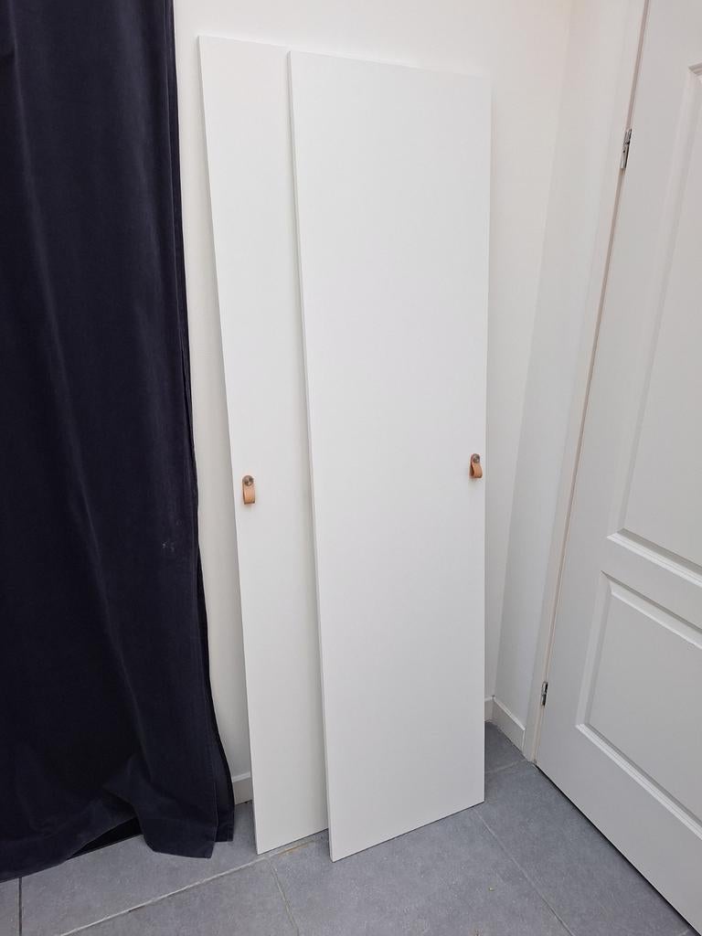2 Ikea Forsand Pax deuren 195x50cm met lederen grepen, Ophalen, Overige materialen, Minimal, 50 tot 100 cm