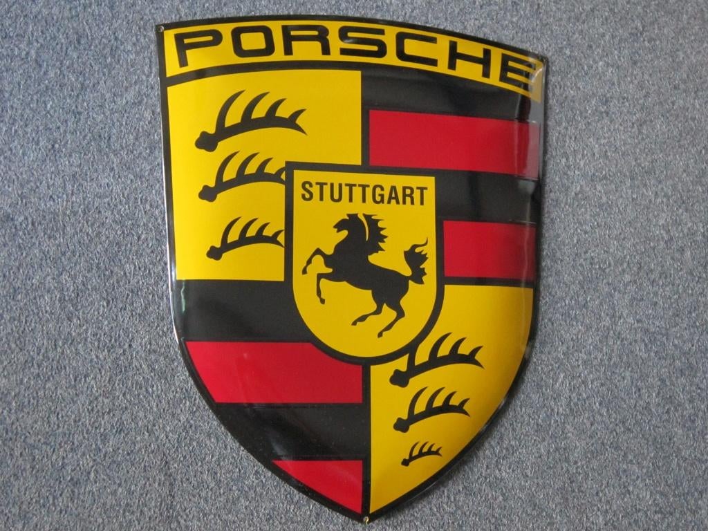 PORSCHE EMAILLE RECLAMEBORD, Ophalen, Zo goed als nieuw, Reclamebord