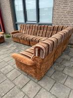 Vintage XL modulaire bank, Himolla ‘80, Vintage retro buisframe design rotan webbing papercord deens, Overige maten, 75 tot 100 cm