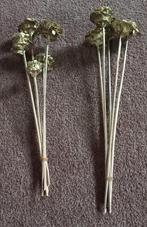 2 setjes van 5 gouden rozen voor kerststukjes, Diversen, Ophalen of Verzenden, Zo goed als nieuw