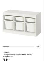 3 IKEA Trofast opbergcombinatie met bakken wit/geel/roze, Gebruikt, Kast, 75 tot 100 cm, Minder dan 50 cm