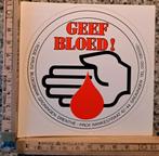 Vintage sticker geef bloed strip rode kruis Groningen, Ophalen of Verzenden, Zo goed als nieuw