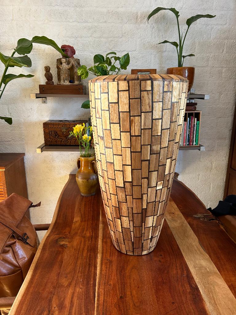 Houten plantenpot, Tuin en Terras, Bloempotten, Overige materialen, Rond, Zo goed als nieuw, Balkon