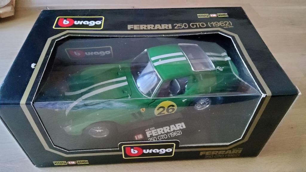 Oude retro Ferrari 250 GTO nieuw 1962 BBurago originele doos, Ophalen of Verzenden, Nieuw, Bburago