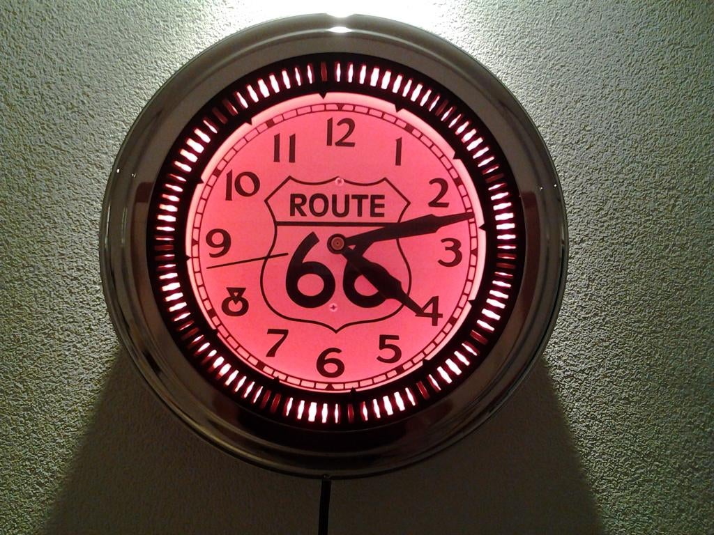 neonverlichting SPINNER KLOK neon lamp fifties sixties retro, Ophalen, Zo goed als nieuw, Lichtbak of (neon) lamp