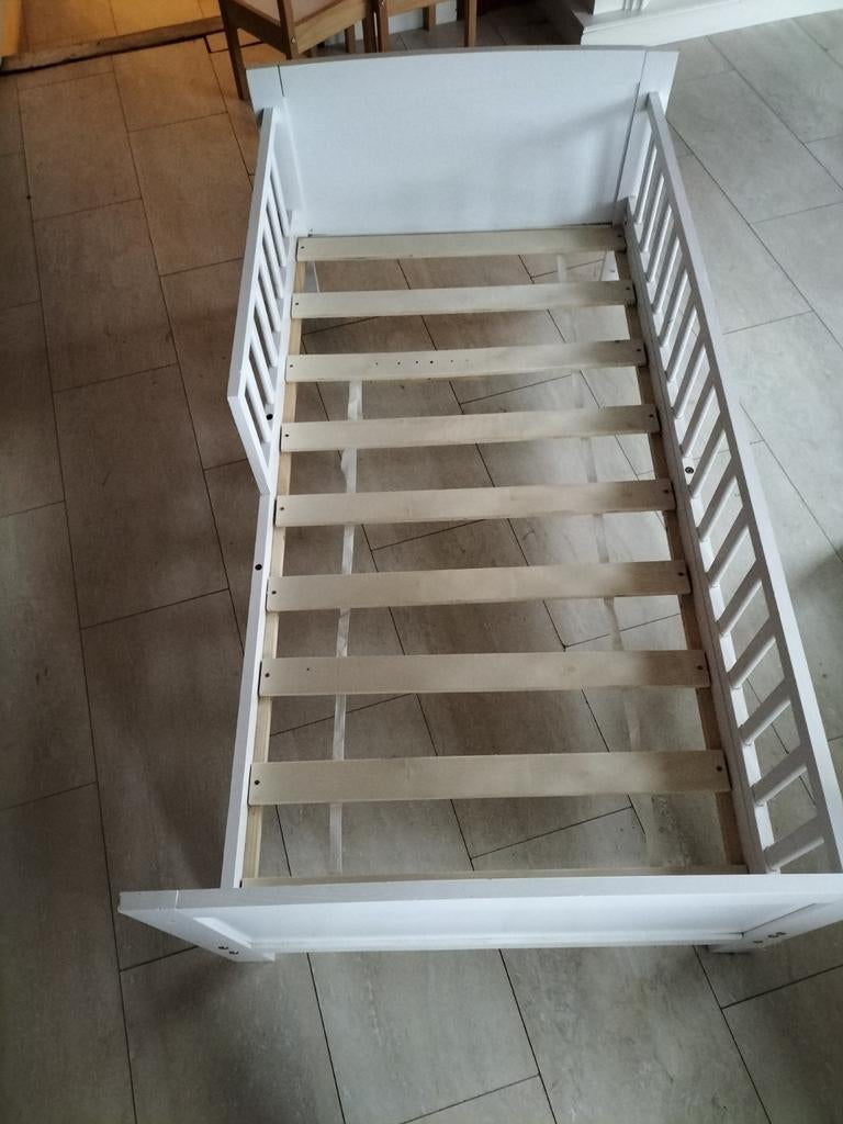 Wit ledikant met lattenbodem 70x140, Ophalen, Gebruikt, Ledikant