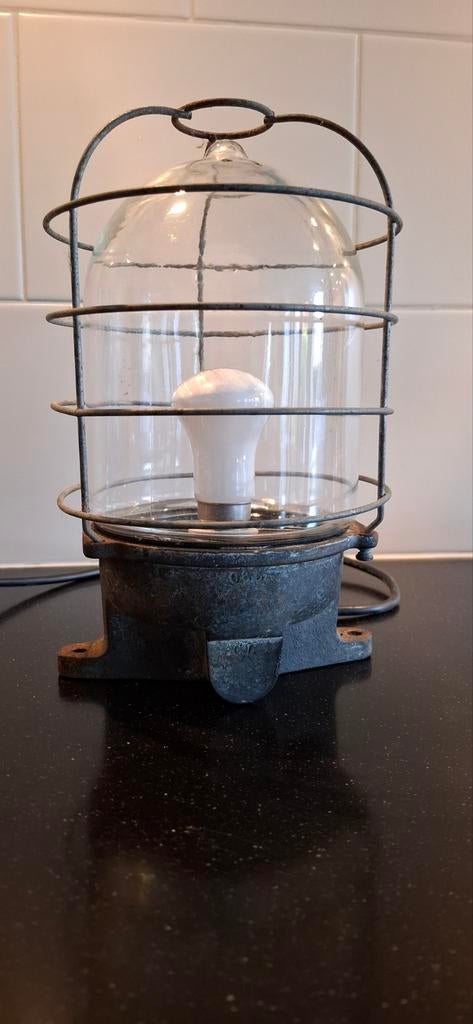 Originele Franse Kooilamp (Stallamp) - 25 cm hoog, Antiek en Kunst, Antiek | Lampen, Ophalen of Verzenden