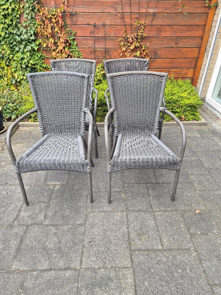 Set tuinstoelen, Tuin en Terras, Tuinstoelen, Ophalen, Gebruikt, Kunststof, Stapelbaar