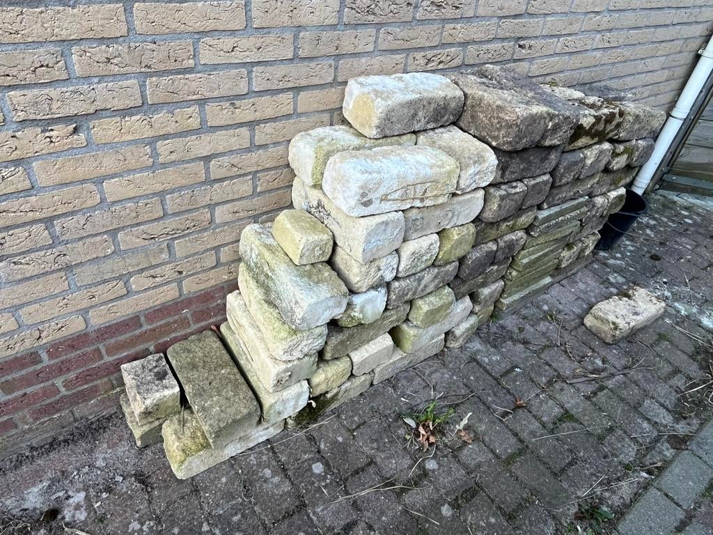 Borderstenen zand/geel, gratis op te halen, Ophalen, Gebruikt, Border, Beton