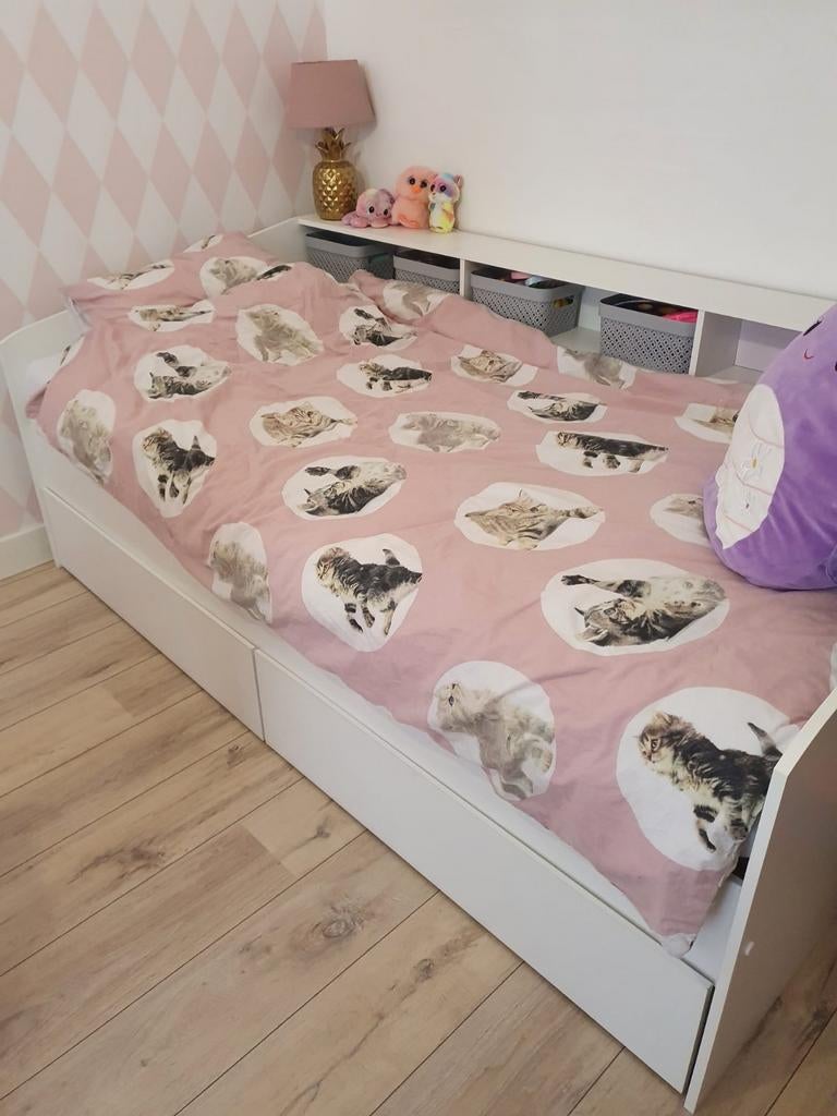 Kinderbed met 2x lades, 85 tot 100 cm, Gebruikt, Ophalen of Verzenden, Lattenbodem