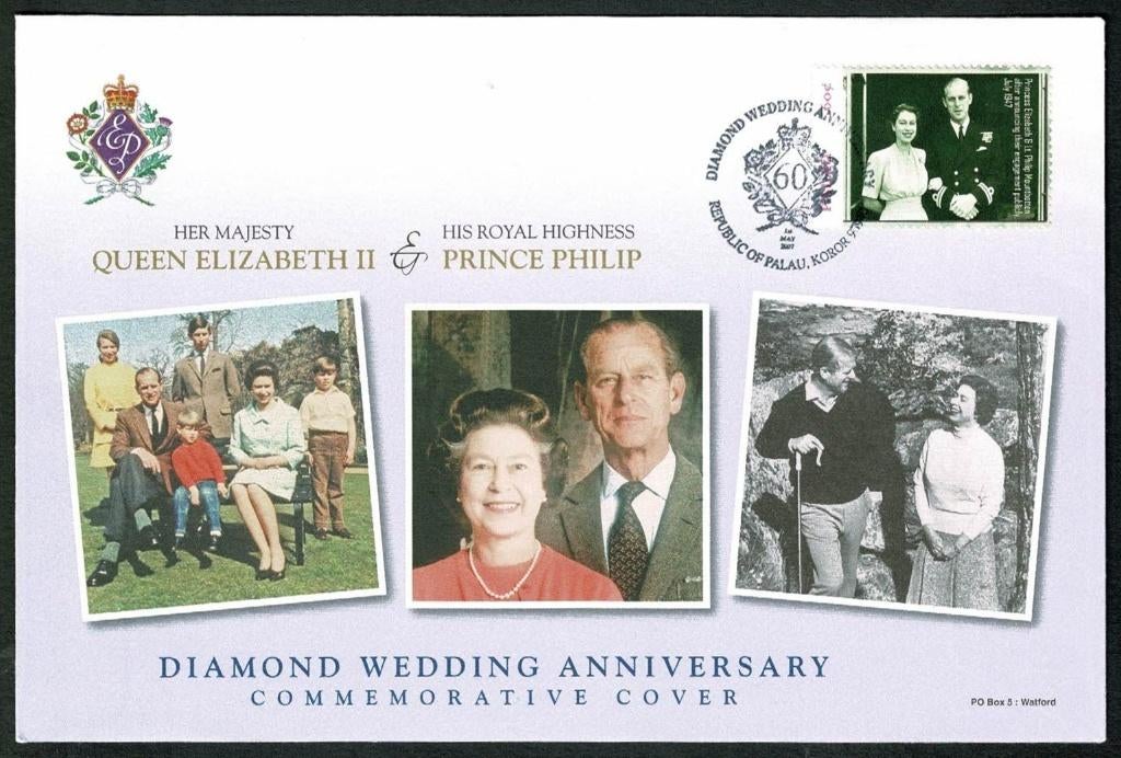 Royalty : Queen Elizabeth II Diamond Wedding - Kiribati, Ophalen of Verzenden, Buitenland, Kaart, Foto of Prent