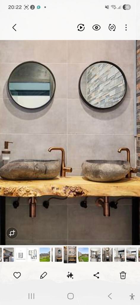 Twee riviersteen wasbakken, Ophalen