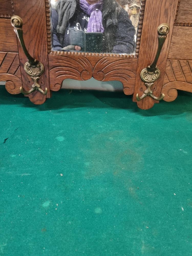 kapstok met spiegel eikenhout levee vintage, Ophalen of Verzenden, 'T Olde Gre-j, Info@toldegrej.nl, Endepoelstraat 20f Didam