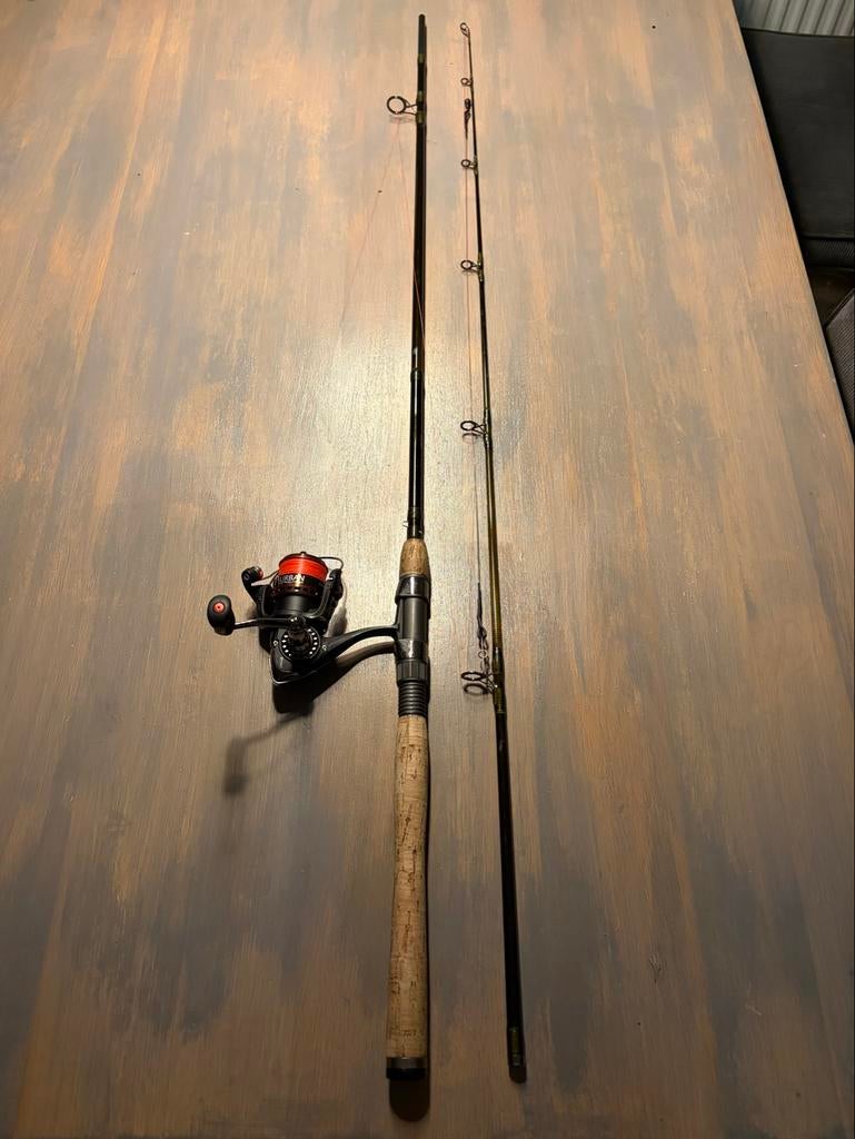 Henk Simonsz River Raid Classic Vertical Hengel met Molen, Ophalen, Zo goed als nieuw, Complete hengel