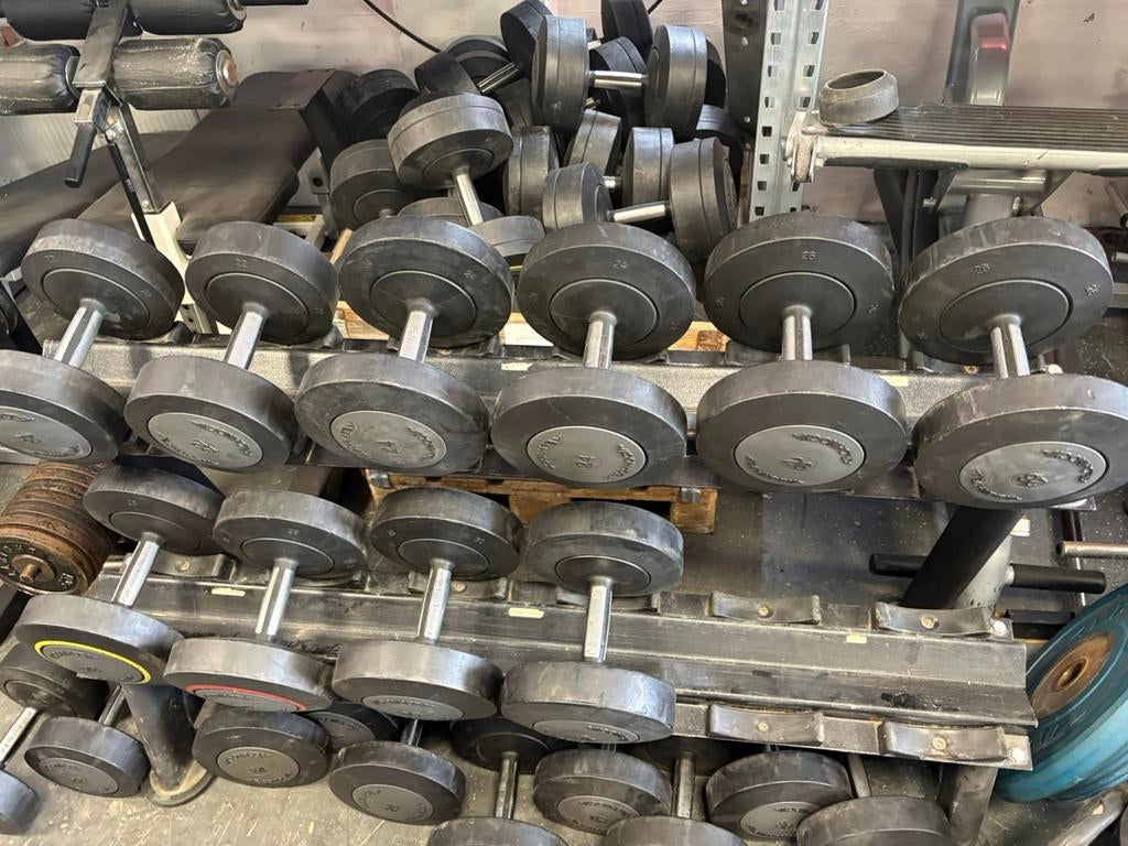 Technogym dumbbells 22-30 kg dumbbell set gewichten, Sport en Fitness, Fitnessmaterialen, Dumbbell, Gebruikt, Dumbbells, Gewichten