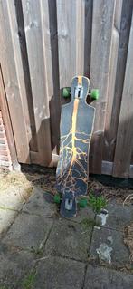 Drop-through longboard met groene wielen, Ophalen, Gebruikt, Longboard