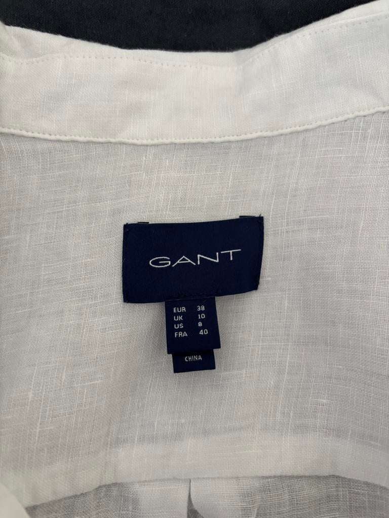 Gant linnen blouse., Kleding | Heren, Ophalen of Verzenden, Zo goed als nieuw, Wit