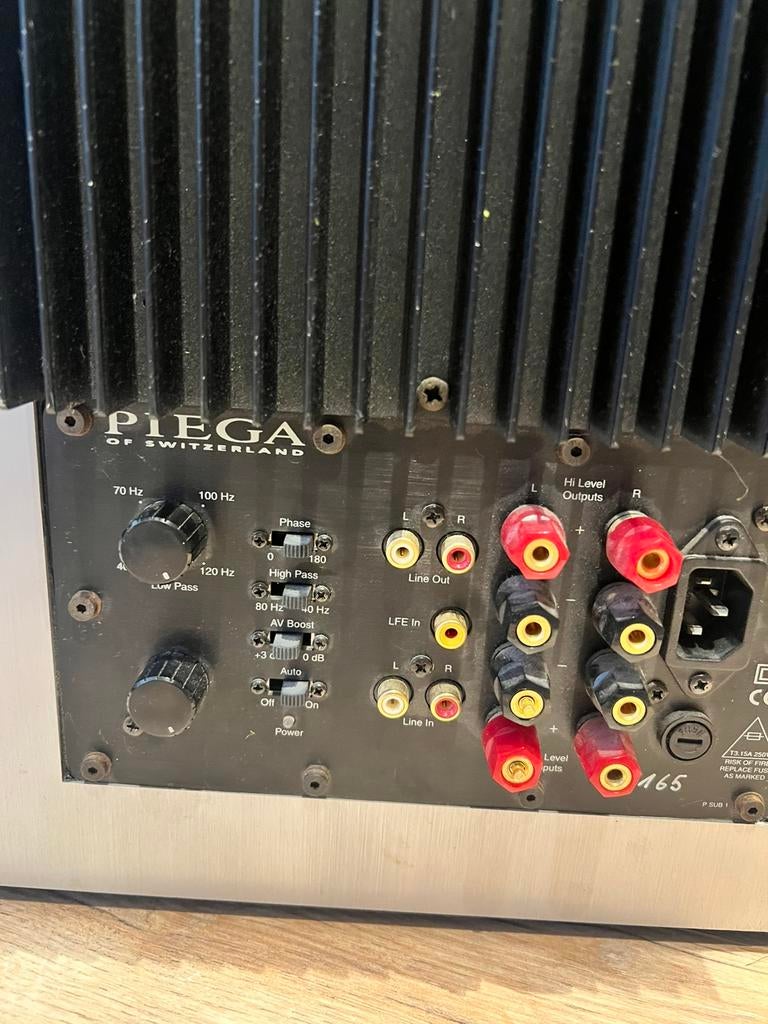 PIEGA Actieve Subwoofer – High‑End Zwitsers Geluid, Audio, Tv en Foto, Versterkers en Receivers, Zo goed als nieuw, 120 watt of meer