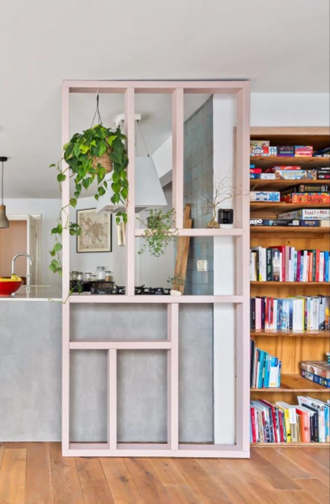 Houten stellage decor kamerscherm room divider, Ophalen of Verzenden, Gebruikt