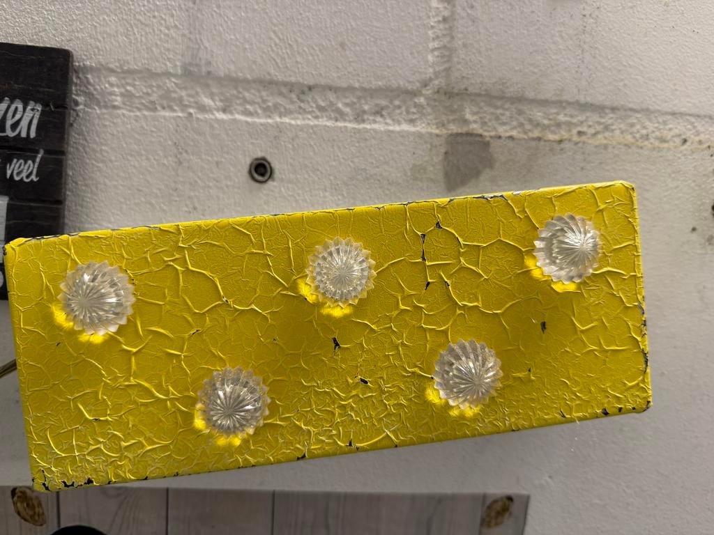 Vintage gele wandlamp met craquelé effect, Ophalen of Verzenden