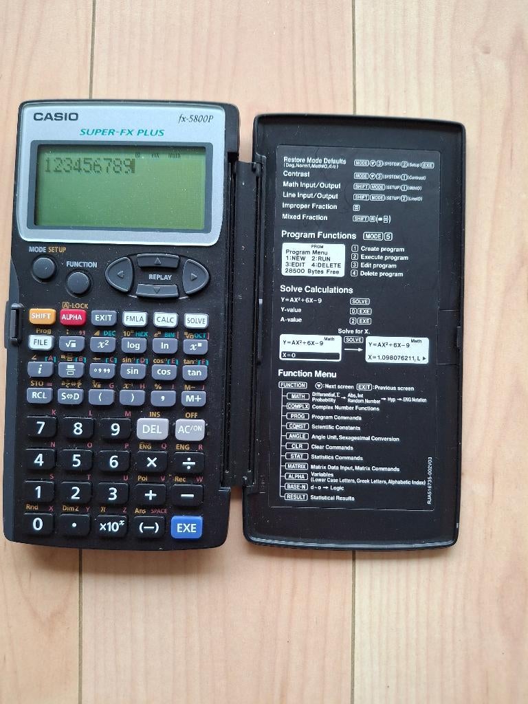 Casio FX5800P, Ophalen, Zo goed als nieuw