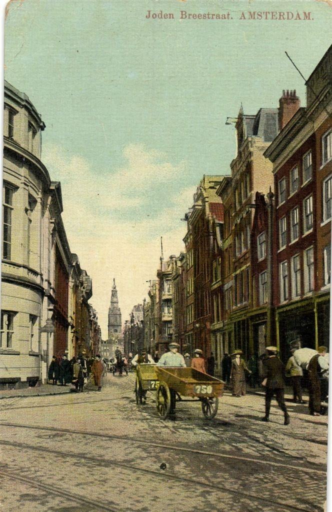 Joden Breestraat. Amsterdam. - volk kar - 1915 gelopen, Verzenden, Voor 1920, Gelopen, Noord-Holland