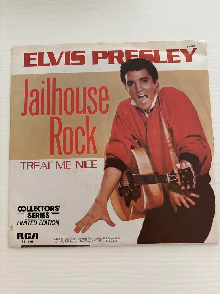 Elvis - Jailhouse Rock  45 toeren vinyl limited edition, Ophalen of Verzenden, Zo goed als nieuw, Cd of Plaat