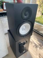 Set Yamaha HS80M monitor speakers, Zo goed als nieuw, 60 tot 120 watt, Front, Rear of Stereo speakers, Ophalen