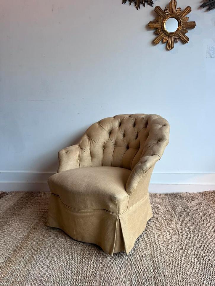 SALE Franse fauteuil antiek vintage boudoir, Huis en Inrichting, Fauteuils, Zo goed als nieuw, 50 tot 75 cm, Ophalen
