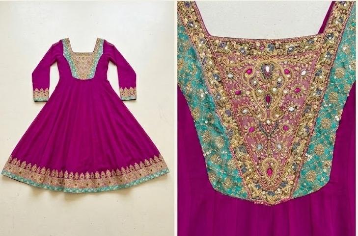 Prachtige 3-delige Indiase jurk - Feestelijk & Elegant, Maat 38/40 (M), Paars, Ophalen of Verzenden, Zo goed als nieuw