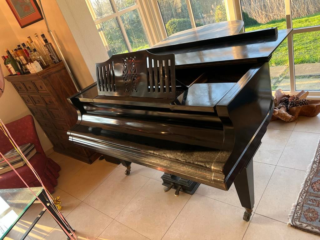 Vleugelpiano uit 1914, Muziek en Instrumenten, Piano's, Gebruikt, Vleugel, Zwart, Ophalen