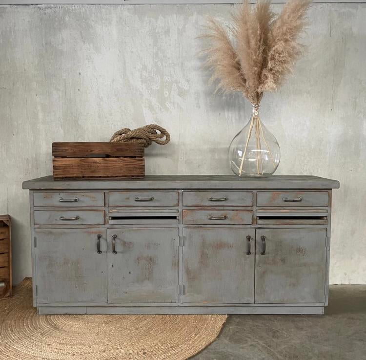 Oud dressoir, werkplaats kast, oude werkbank, vintage, Ophalen