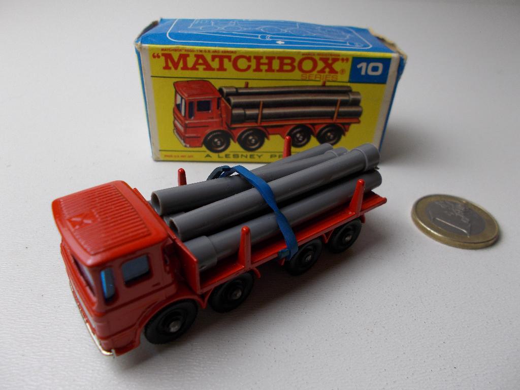 1966 Matchbox Series Lesney Nr 10D  PIPE TRUCK +Orig. Doosje, Ophalen of Verzenden, Zo goed als nieuw, Bus of Vrachtwagen, Lesney