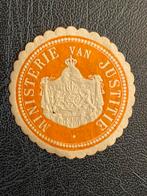 Sluitzegel ministerie van justitie, Ophalen of Verzenden, Overige soorten, Nederland, Overige typen