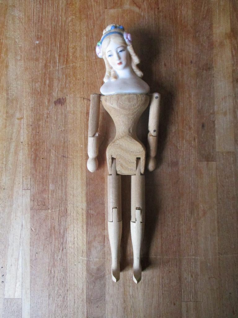 Shackman pop ledepop hout porselein Japan, Antiek en Kunst, Curiosa en Brocante, Ophalen of Verzenden