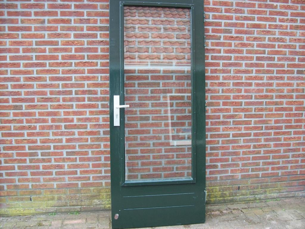 deur met glas, Doe-het-zelf en Verbouw, Deuren en Horren, Gebruikt, 80 tot 100 cm, Ophalen of Verzenden, Buitendeur