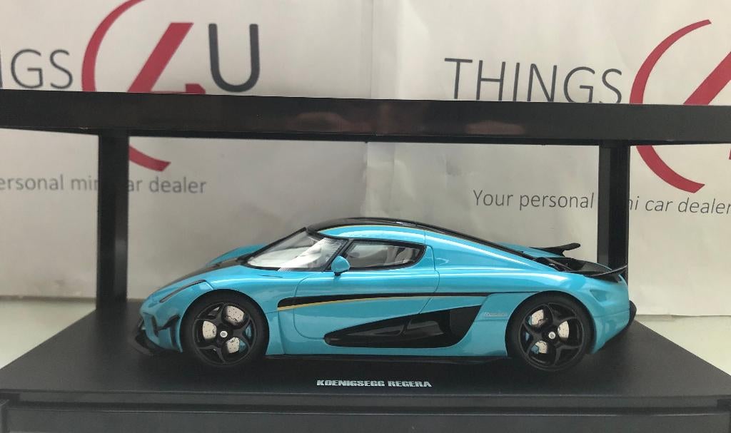 GT Spirit 1:18 Koenigsegg Regera 2018 blauw metallic/zwart, Ophalen of Verzenden, Nieuw, Auto, Overige merken
