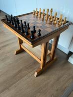 Schaaktafeltje en damtafel in een. Schaak-en dam tafeltje, Ophalen, Zo goed als nieuw