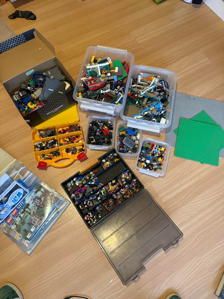 Grote partij LEGO met grondplaten en figuren, Ophalen, Inclusief extra onderdelen, Lego, Losse stenen