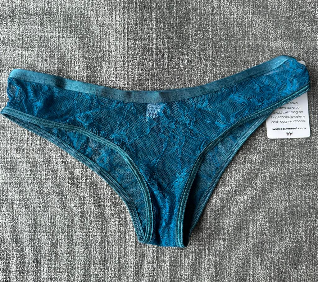 Wicked Weasel Lace Cheeky Bottom Lingerie Sz Z, Ophalen of Verzenden, Blauw, BH